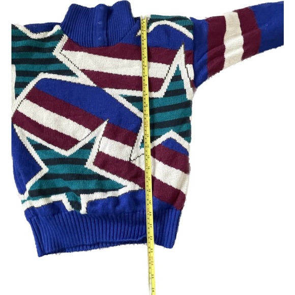 Vintage 80s 90s Head Sportswear Lined Wool Mock Neck Stars Stripes Sweater Small - Picture 8 of 8